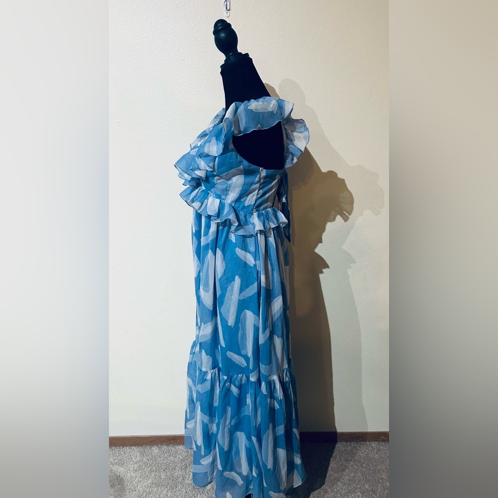 Abercrombie & Fitch Light Blue Patterned Maxi Dress - Picture 7 of 11